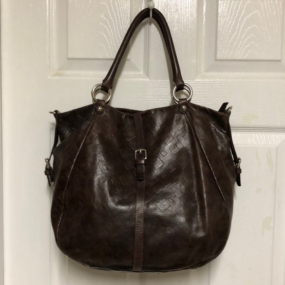 Asia Bellucci Handbags - Asia Bellucci Brown Leather Hobo Satchel LRG